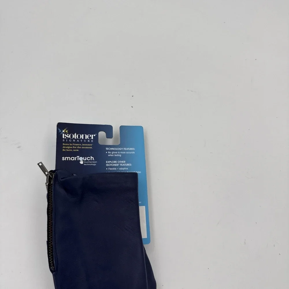 WOMEN'S NEW BLUE ISOTONER SMART DRI PLUS SMART TOUCH S/M GLOVES ZIP SIDES